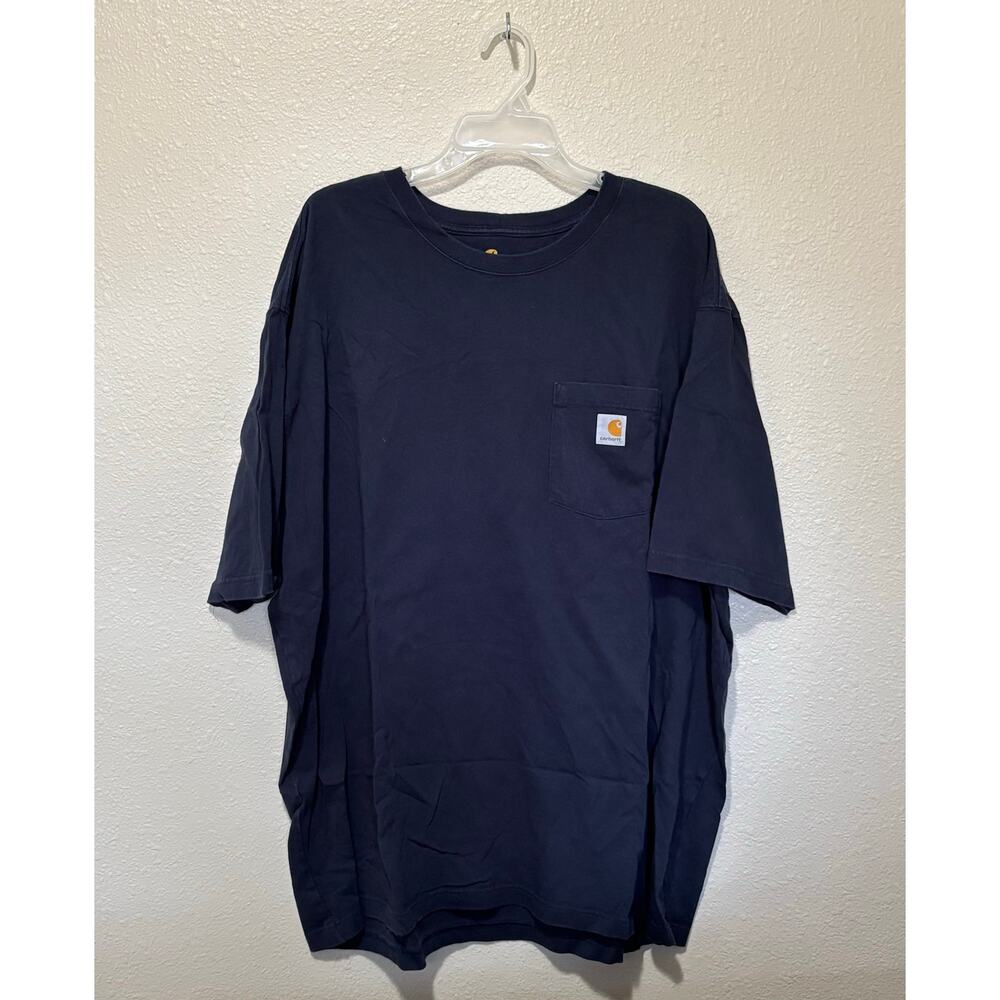 Men’s Carhartt Navy Blue Original Fit Short Sleeve Pocket T T-Shirt, size 3XL